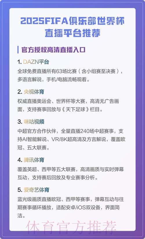 免费观看世界杯直播的平台有哪些？